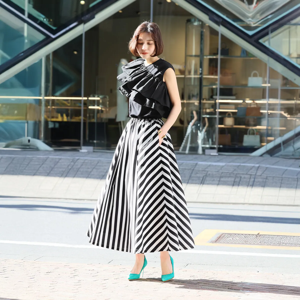 GIRL パーティードレス GIRL DRESS FOR NOW ドレス ビスチェ風アシンメトリーデザイン