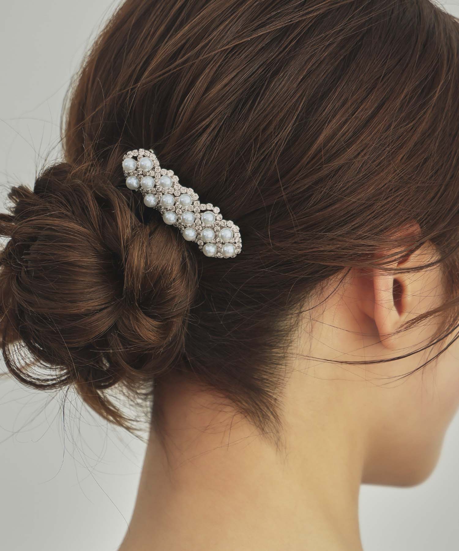 ラインストーン&ビジューひし形モチーフバレッタ