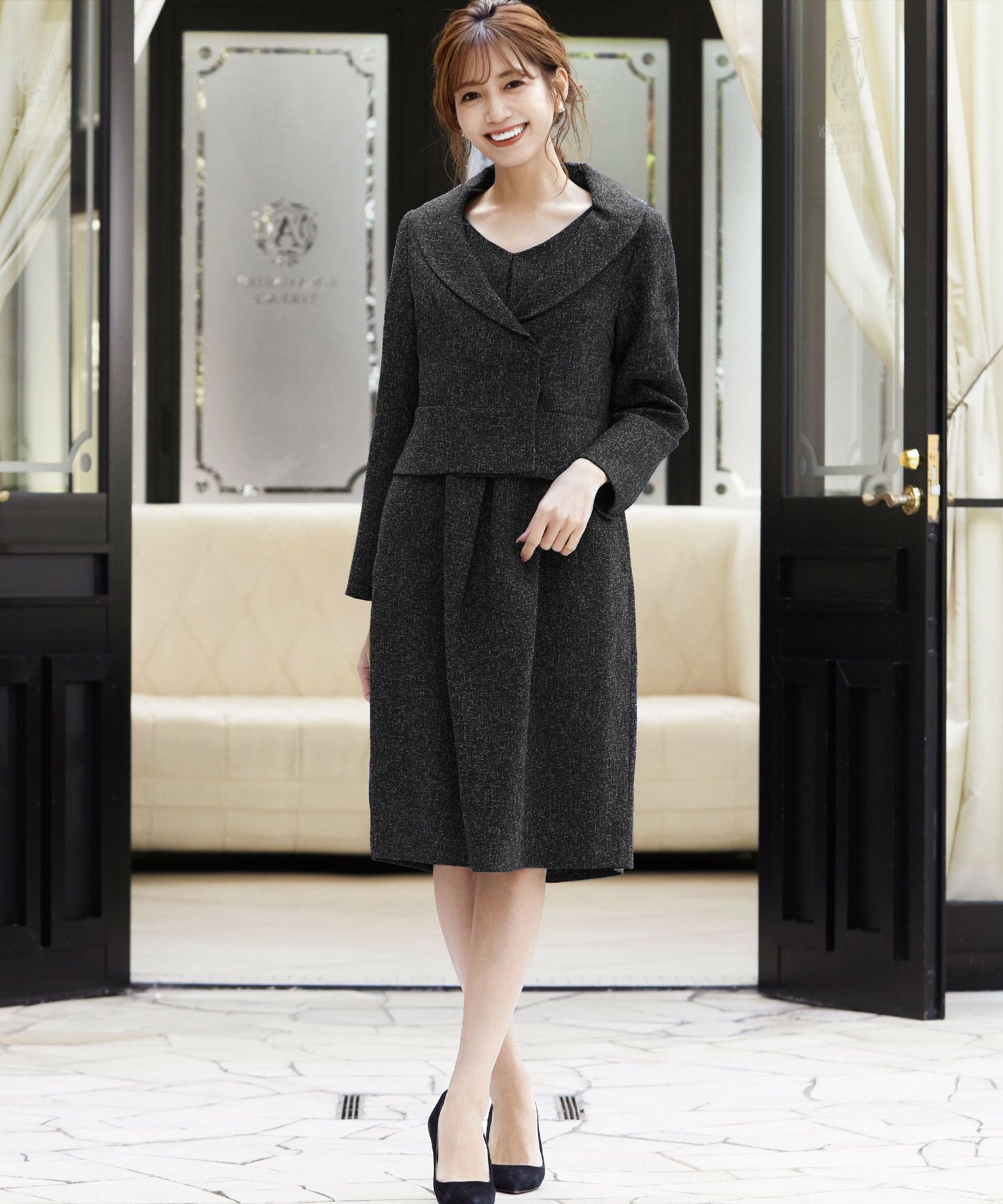 結婚式・お呼ばれ対応 | ノーカラージャケット&ワンピーススーツ