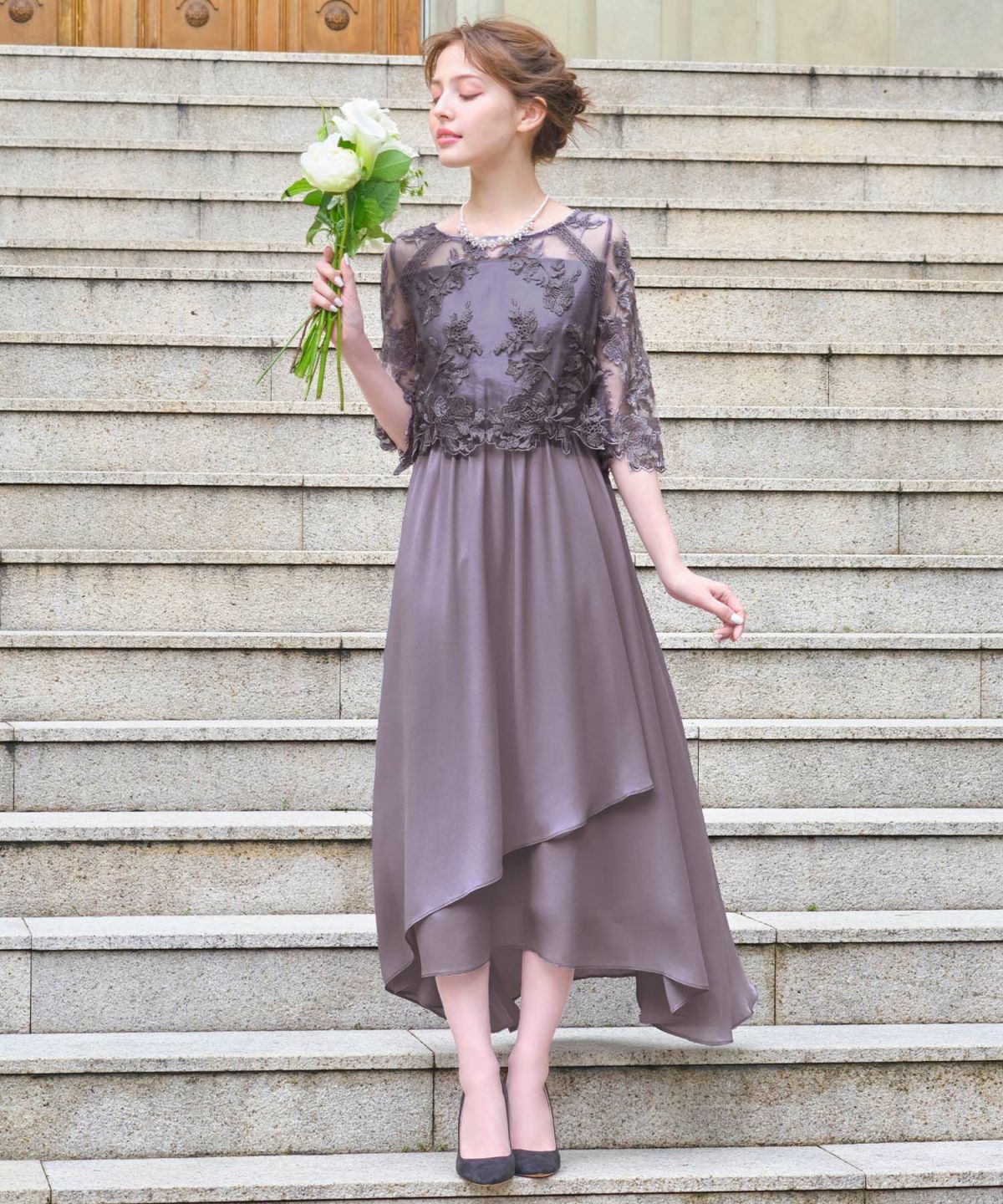 ♥結婚式♥デート♥パーティードレス 刺繍 切り替え お呼ばれ フレアレース M ♥結婚式♥デート♥パーティードレス 刺繍 切り替え お呼ばれ