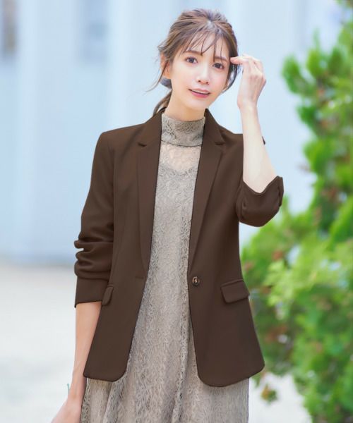 結婚式・お呼ばれ対応 | ワンボタンテーラード結婚式ジャケット 