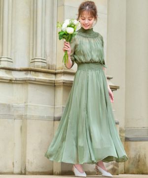 14★新品★GIRL シフォンシャーリングハイネックフレアロング丈ドレス GI5786EW01213_1_l.jpg