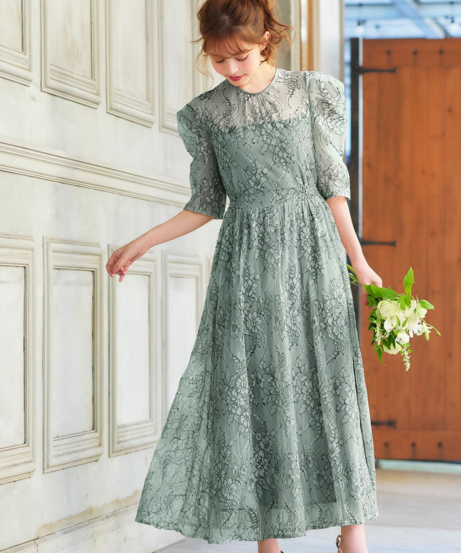 結婚式・お呼ばれ対応 | 総レースワンピースドレス - パーティードレス