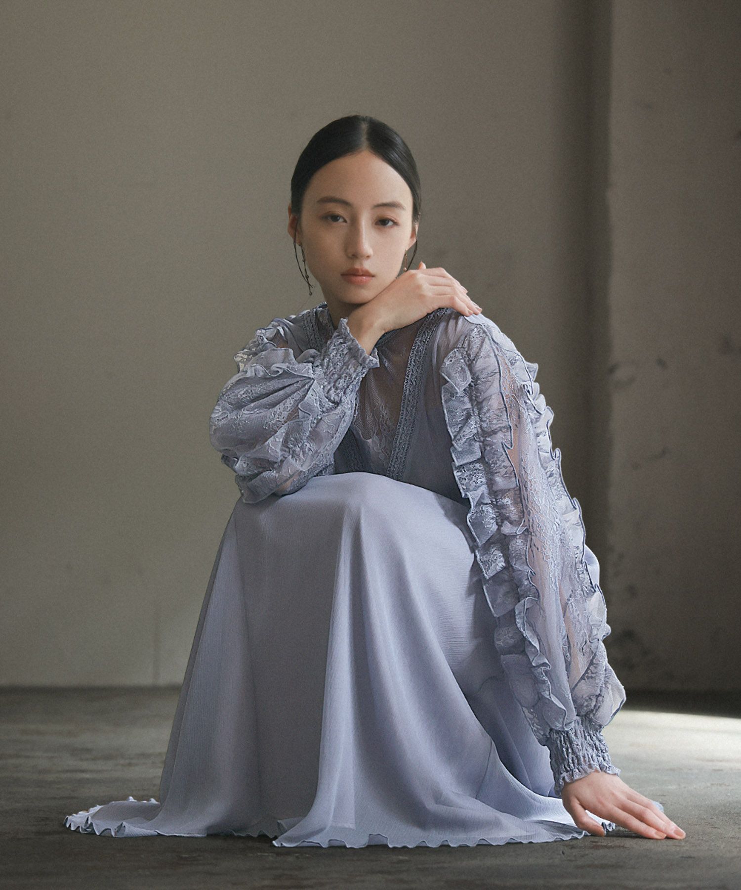 結婚式・お呼ばれ対応 | 袖フリルワンピースドレス - パーティードレス 