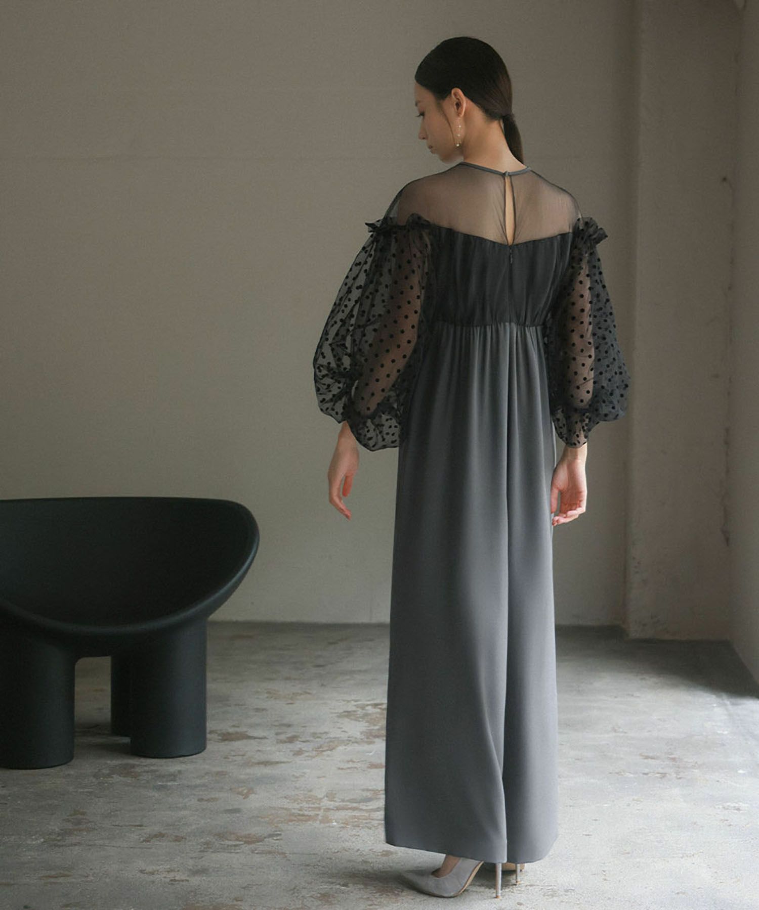 J*Y様 GIRL パンツドレス　オールインワン GIRL DRESS FOR NOW パンツドレス フロッキードットシアー