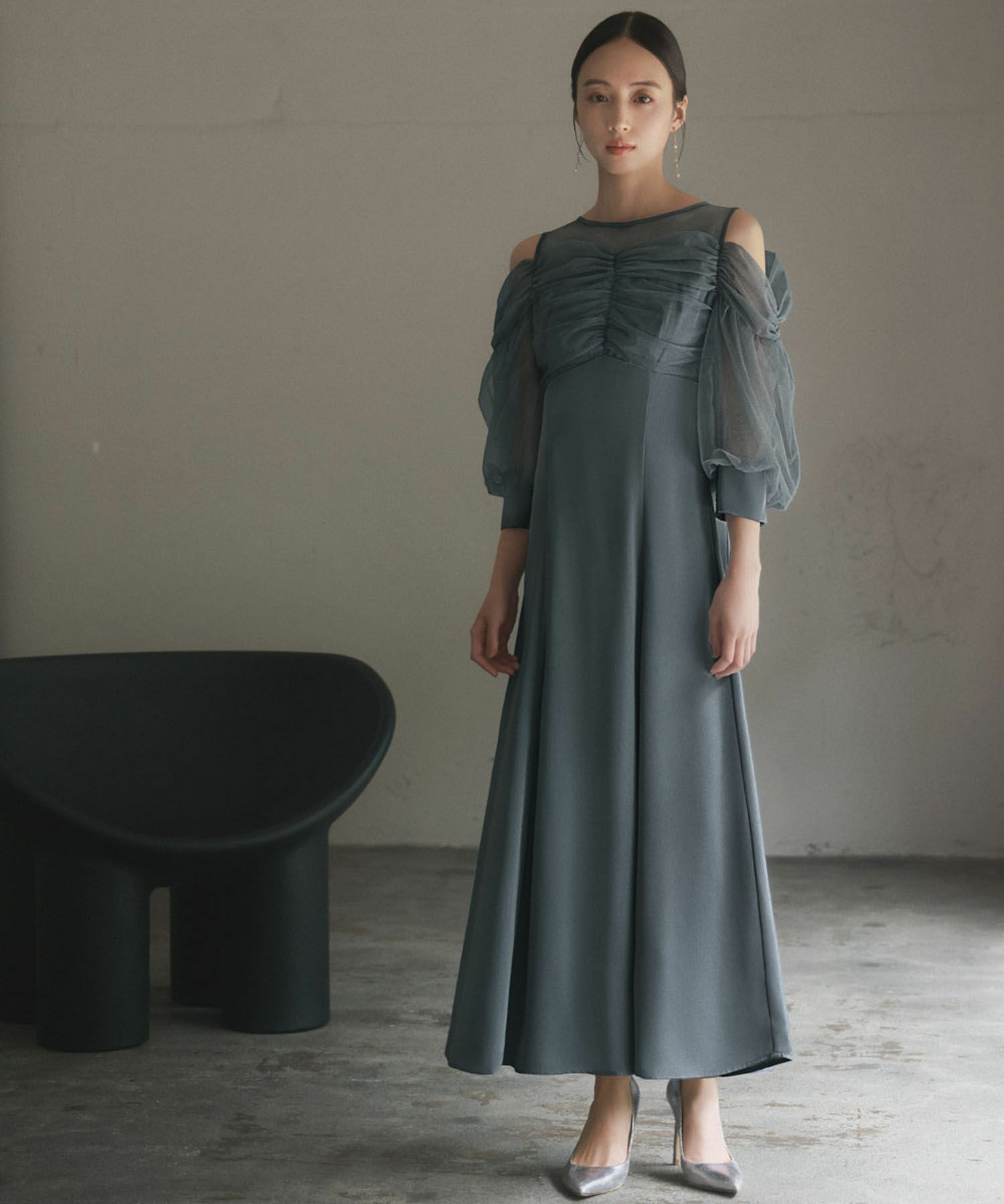 結婚式・お呼ばれ対応 | オープンショルダーワンピースドレス