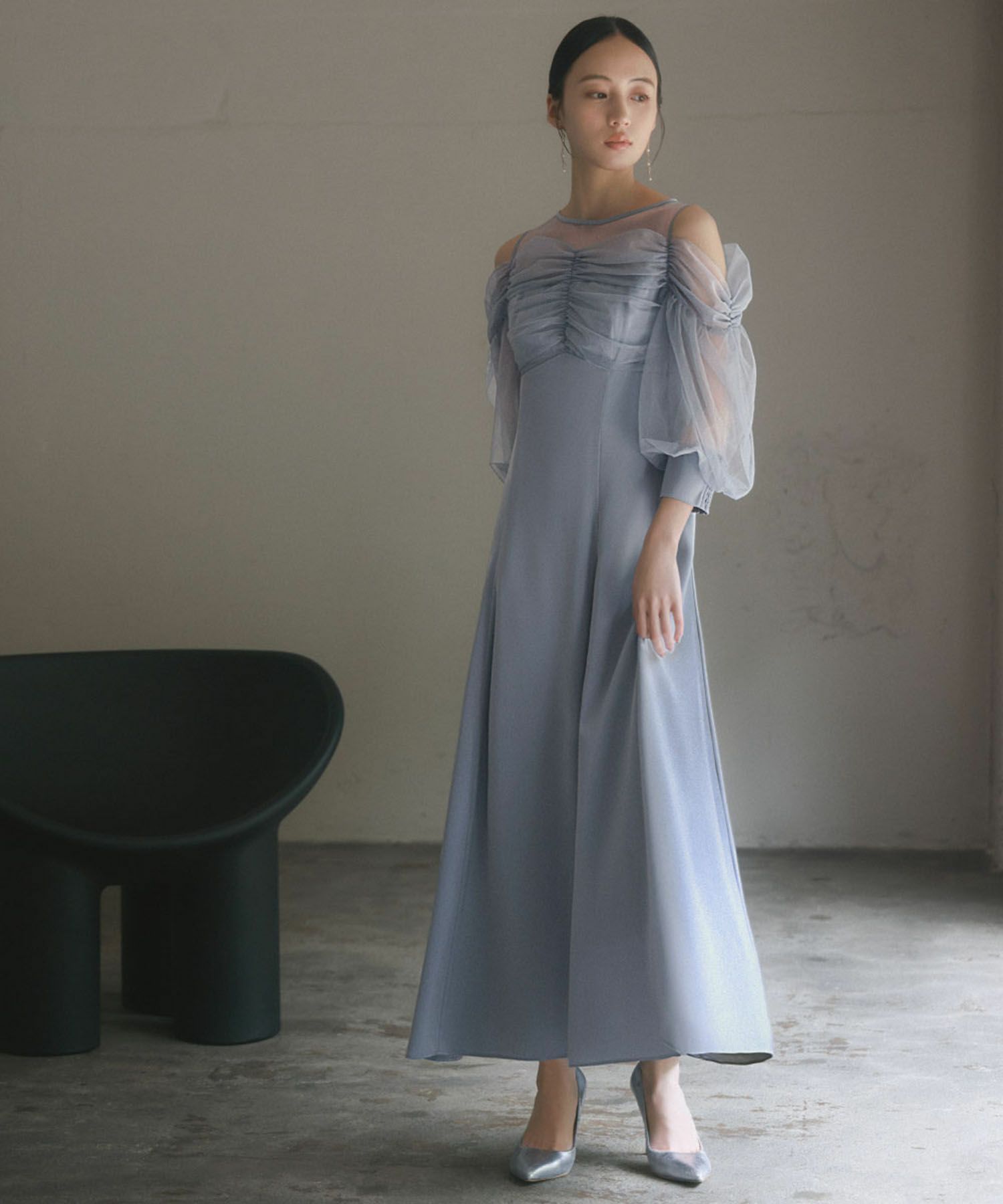 結婚式・お呼ばれ対応 | オープンショルダーワンピースドレス 