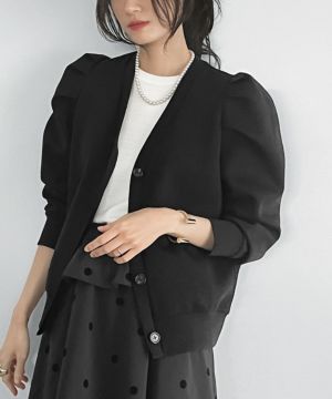 デイリー・カジュアル対応 | ショルダーギャザーカーディガン