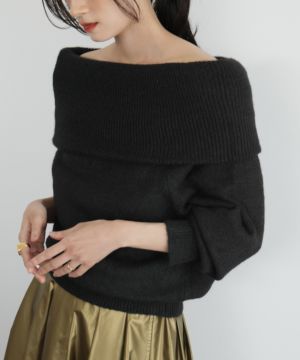 【海外 正規品】 デイリー・カジュアル対応 | オフショルダーニットプルオーバー ニット+セーター