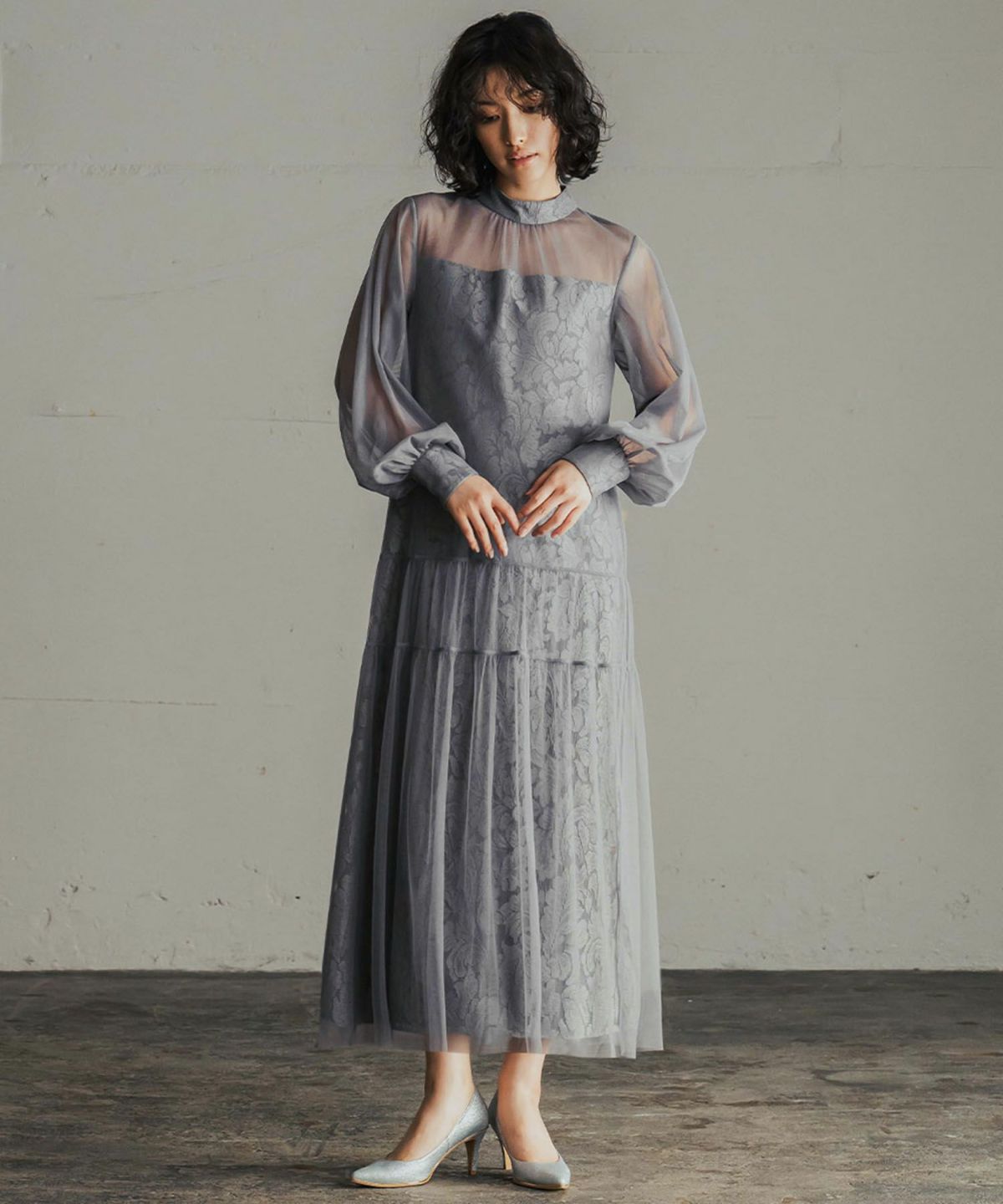 【ＧＷ値下】GIRL　チュール　レース　パーティードレス 　結婚式 結婚式・お呼ばれ対応 | レース×チュールプリーツドレス