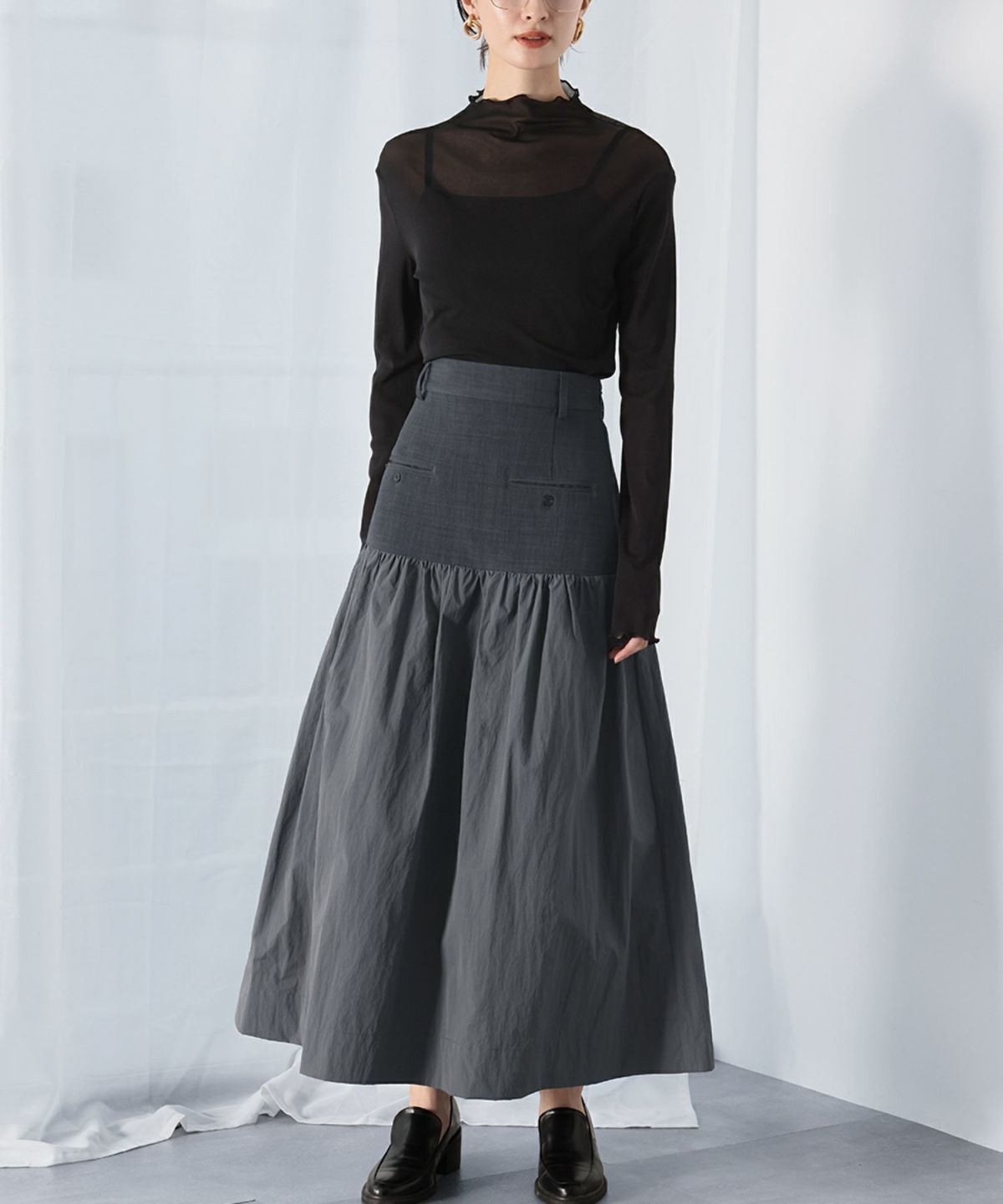 身長：166cm　着用サイズ：FREE　B：72 / W：59 / H：82