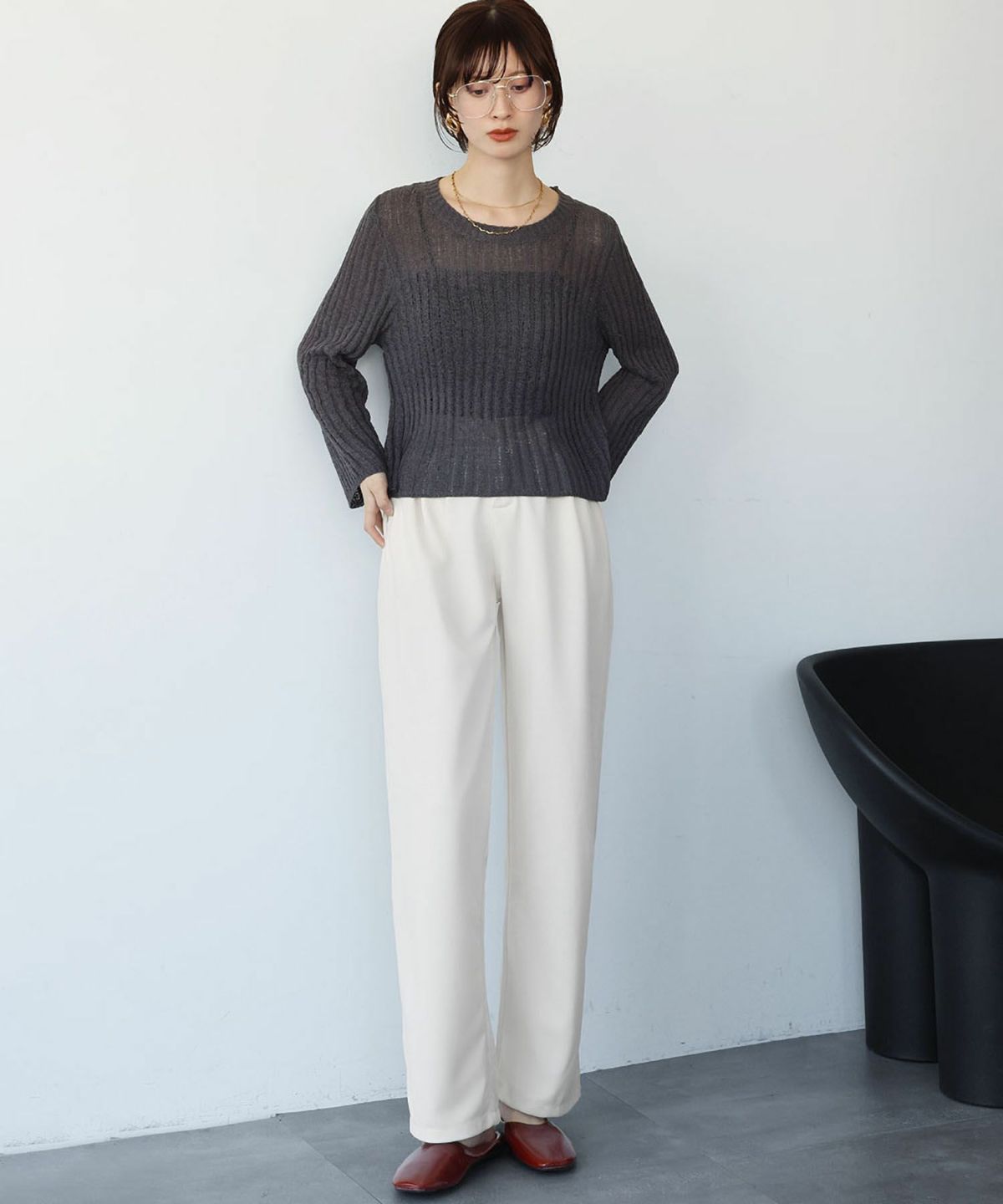 身長：166cm　着用サイズ：FREE　B：72 / W：59 / H：82