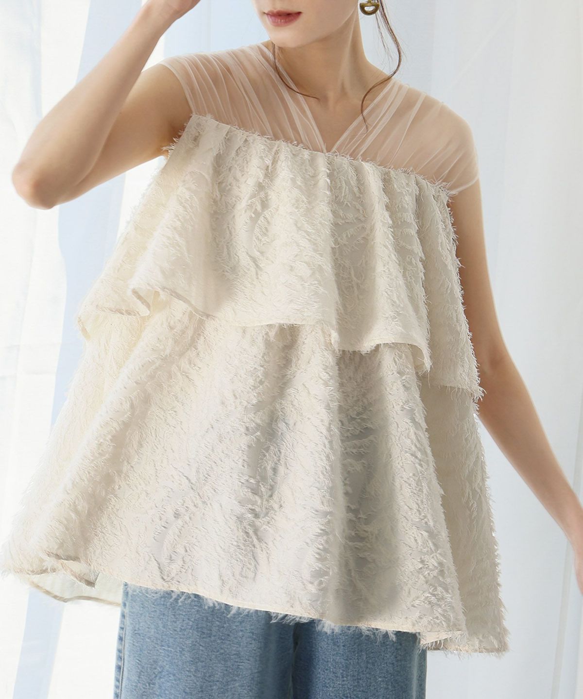 新品同様♥️アルベロベロ♥️ぶたさん王女様　キラキラビジュ白フリル袖チュニック 商品詳細ページ