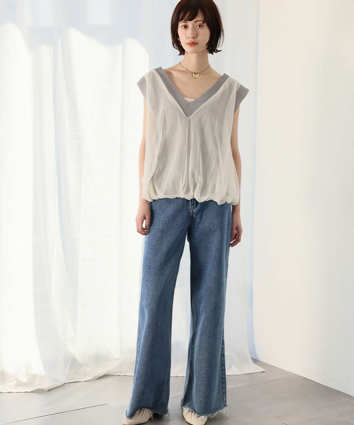 身長：166cm　着用サイズ：FREE　B：72 / W：59 / H：82