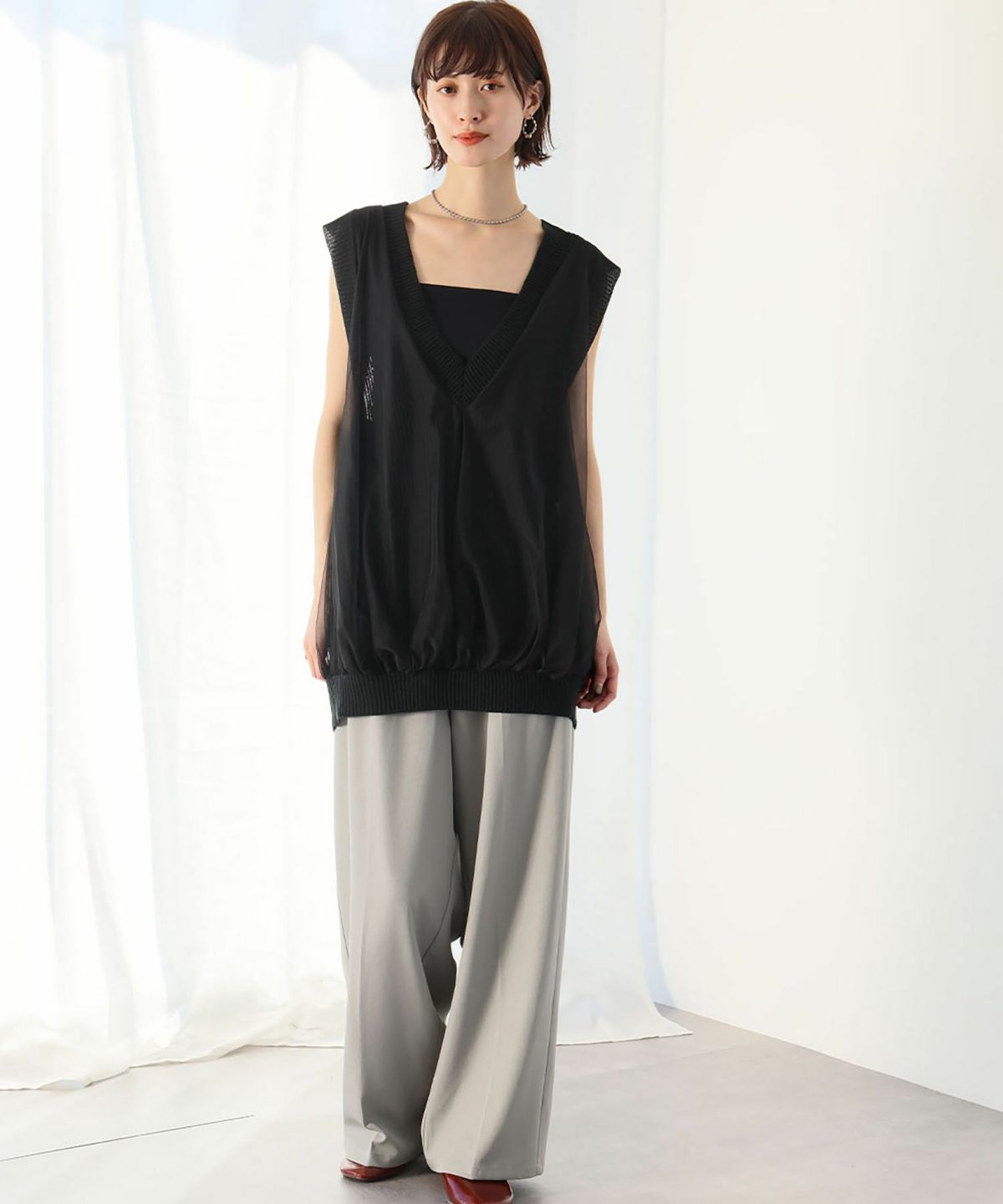 身長：166cm　着用サイズ：FREE　B：72 / W：59 / H：82