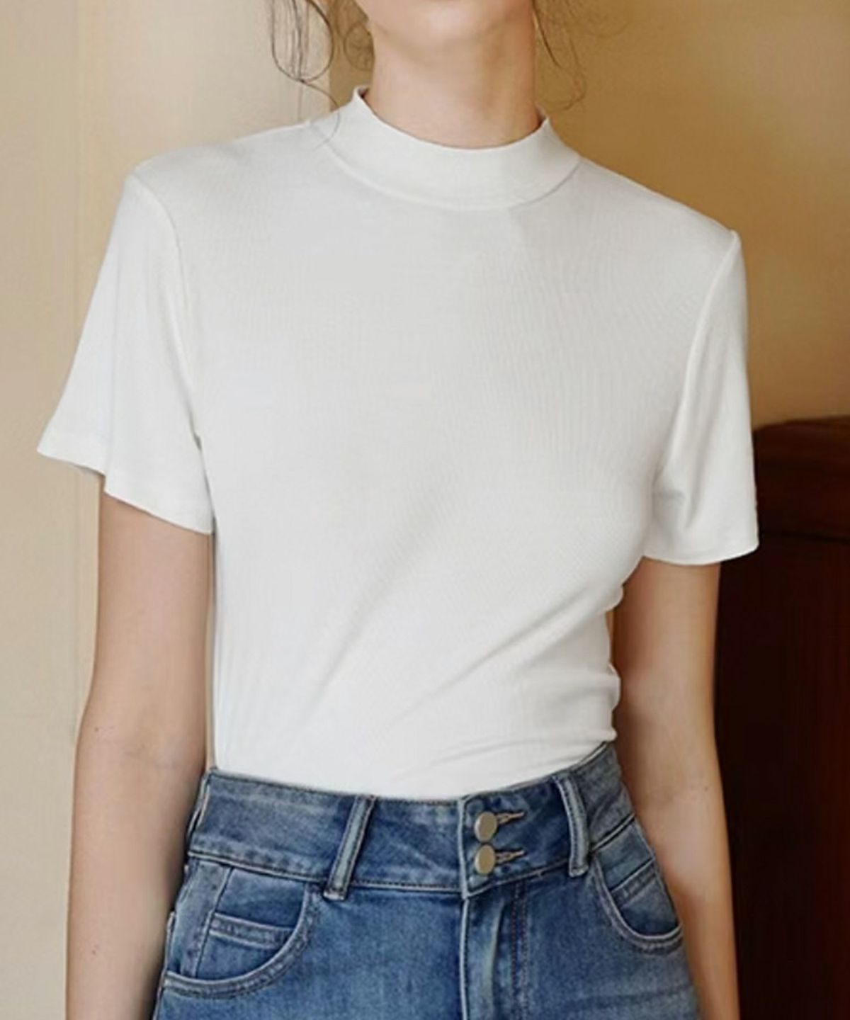 デイリー・カジュアル対応 | モックネック半袖Tシャツ