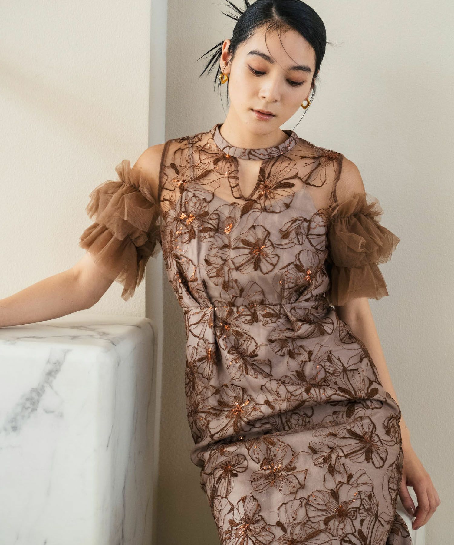 結婚式・お呼ばれ対応 | 刺繍チュールエンブロイダリードレス