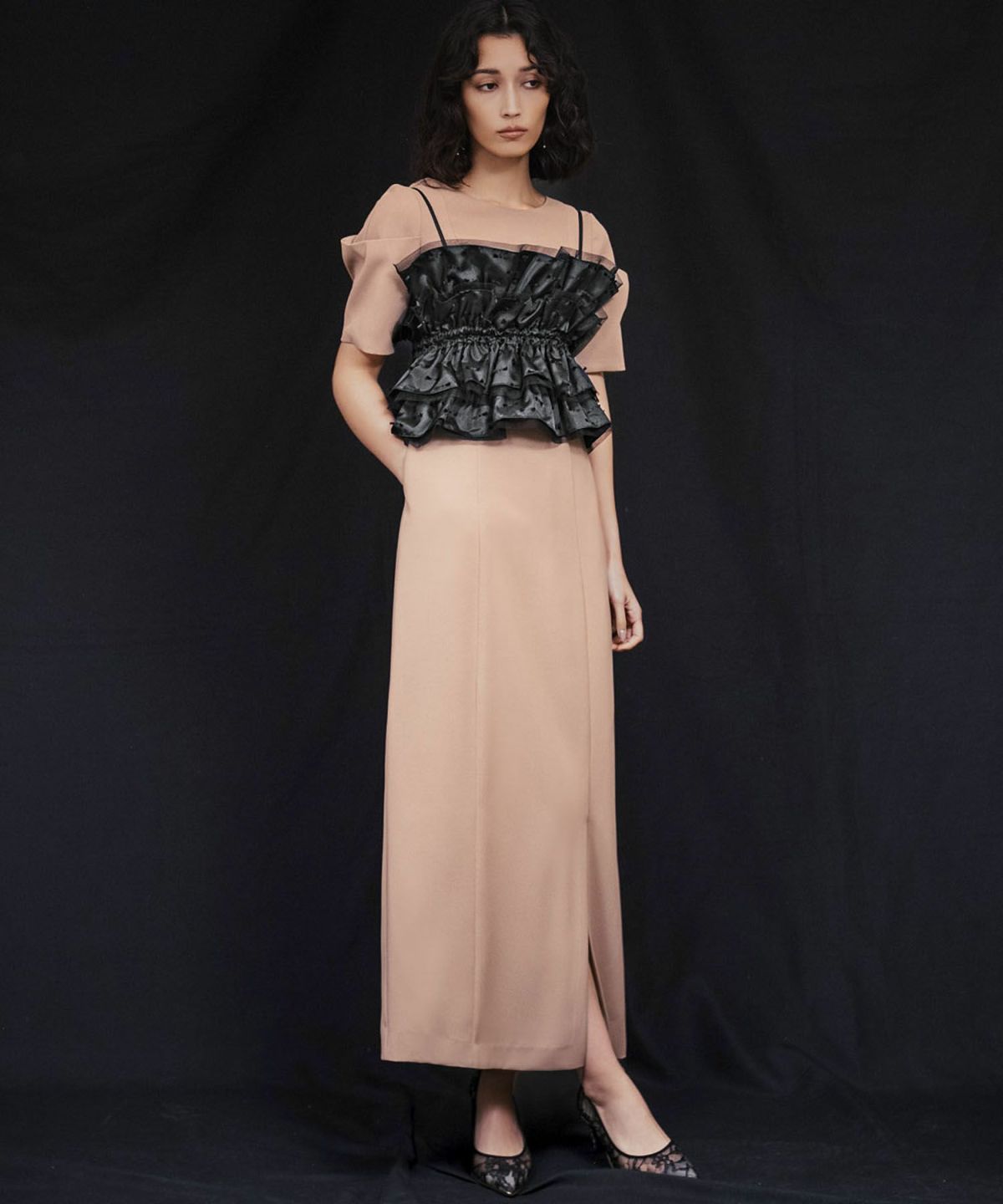 美品 GIRL ドレス マキシ丈 2L 結婚式・お呼ばれ対応 | 2点セット結婚式パーティードレス