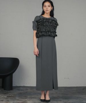 美品 GIRL ドレス マキシ丈 2L 結婚式・お呼ばれ対応 | 2点セット結婚式パーティードレス