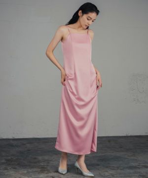 結婚式・お呼ばれ対応 | マキシ丈サテンキャミソールドレス