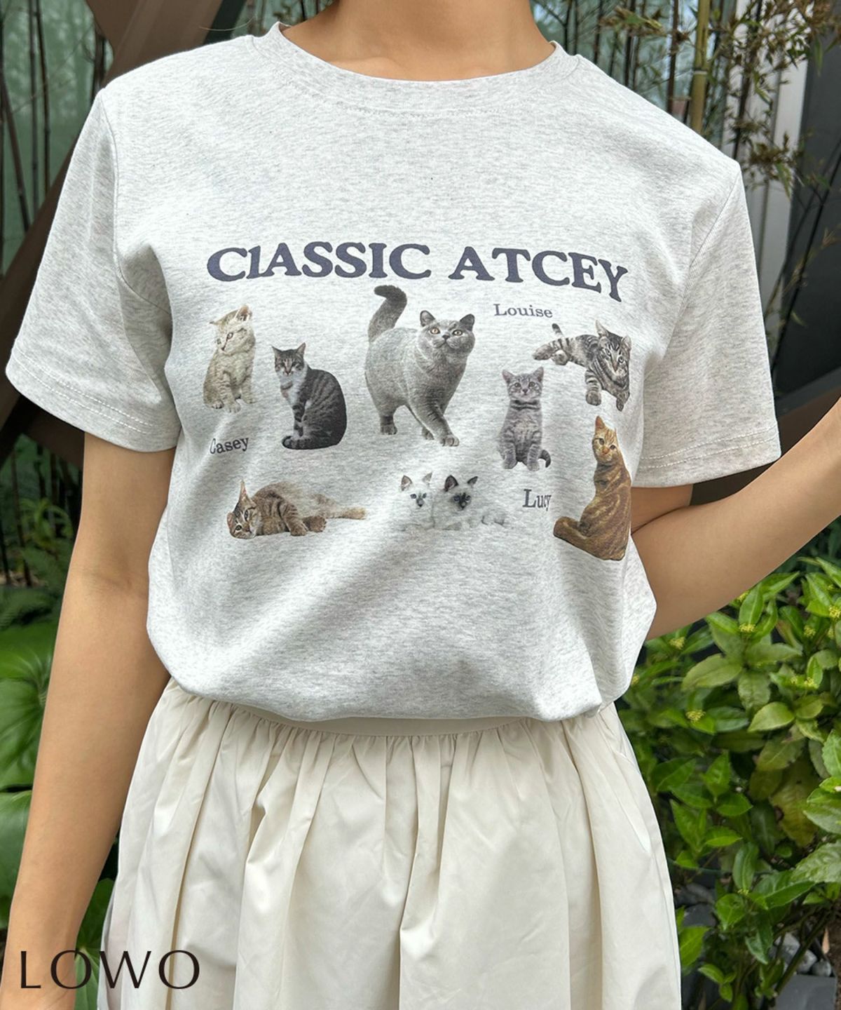 デイリー・カジュアル対応 | 綿混アニマルプリントTシャツ