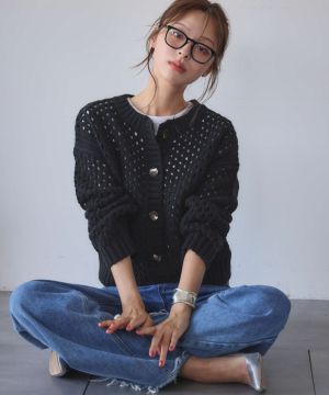 未使用タグ付き✨ ケーブルニットファーカーデ ELFRANK カーディガン 「VERY 1月号掲載」ファーポケット