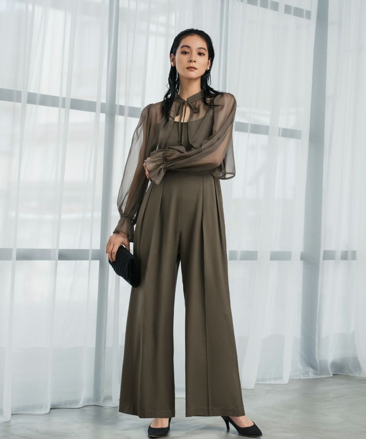 GIRL 2wayパーティドレス　パンツドレス　お呼ばれ GIRL DRESS FOR NOW パンツドレス マルチway シフォンボレロ