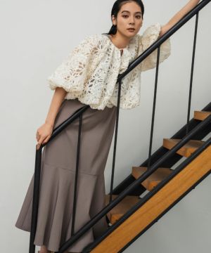 新品GIRL結婚式6WAYバルーンショルダージャガードワンピース2Lサイズカーキ GIRL DRESS FOR NOW ガール 【6WAY 着回しを楽しめる】バルーン