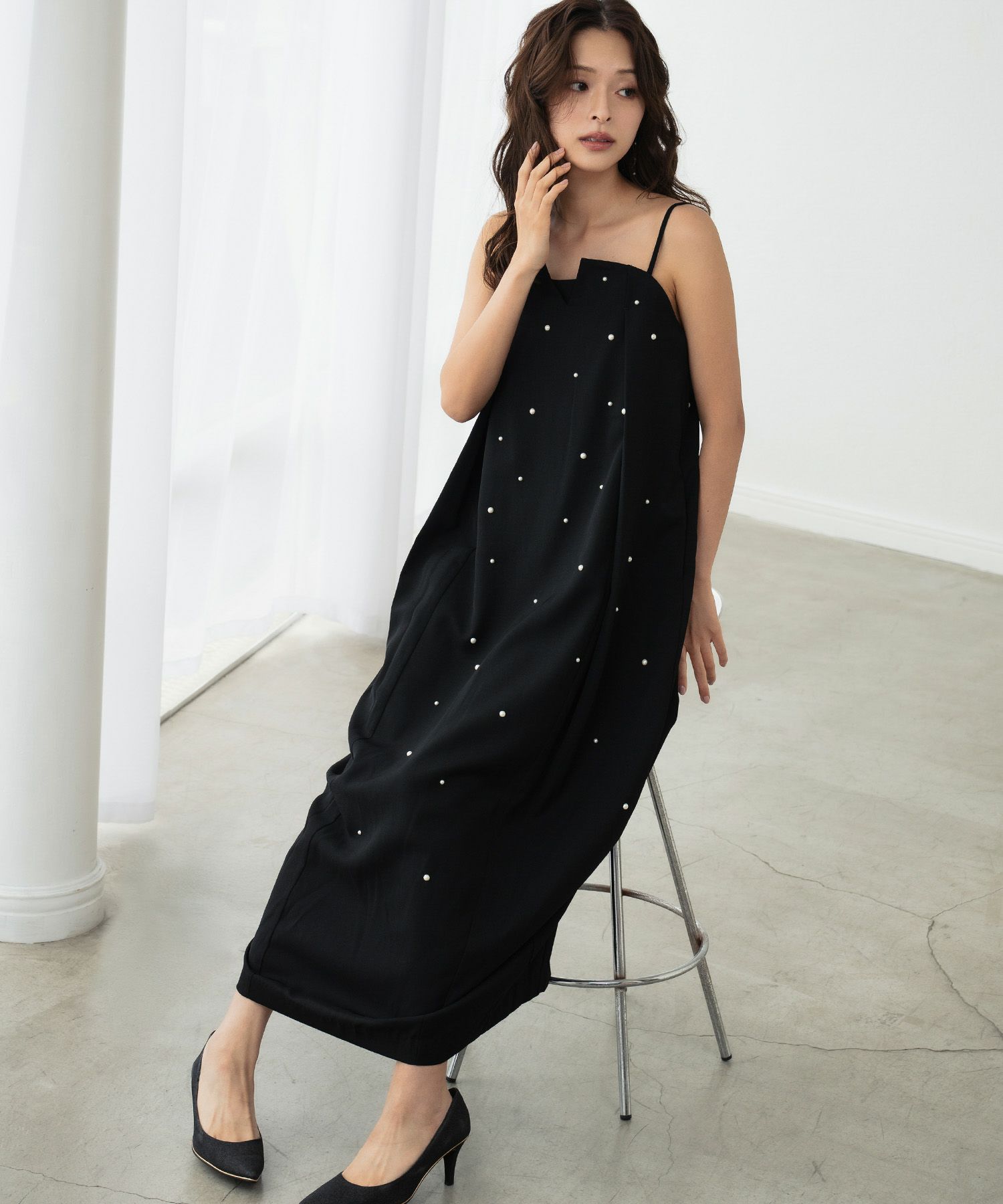 GIRL セットアップ　ブラック パーティードレス Lサイズ ドレスプラス DRESS+ パーティードレス レディース ドレス