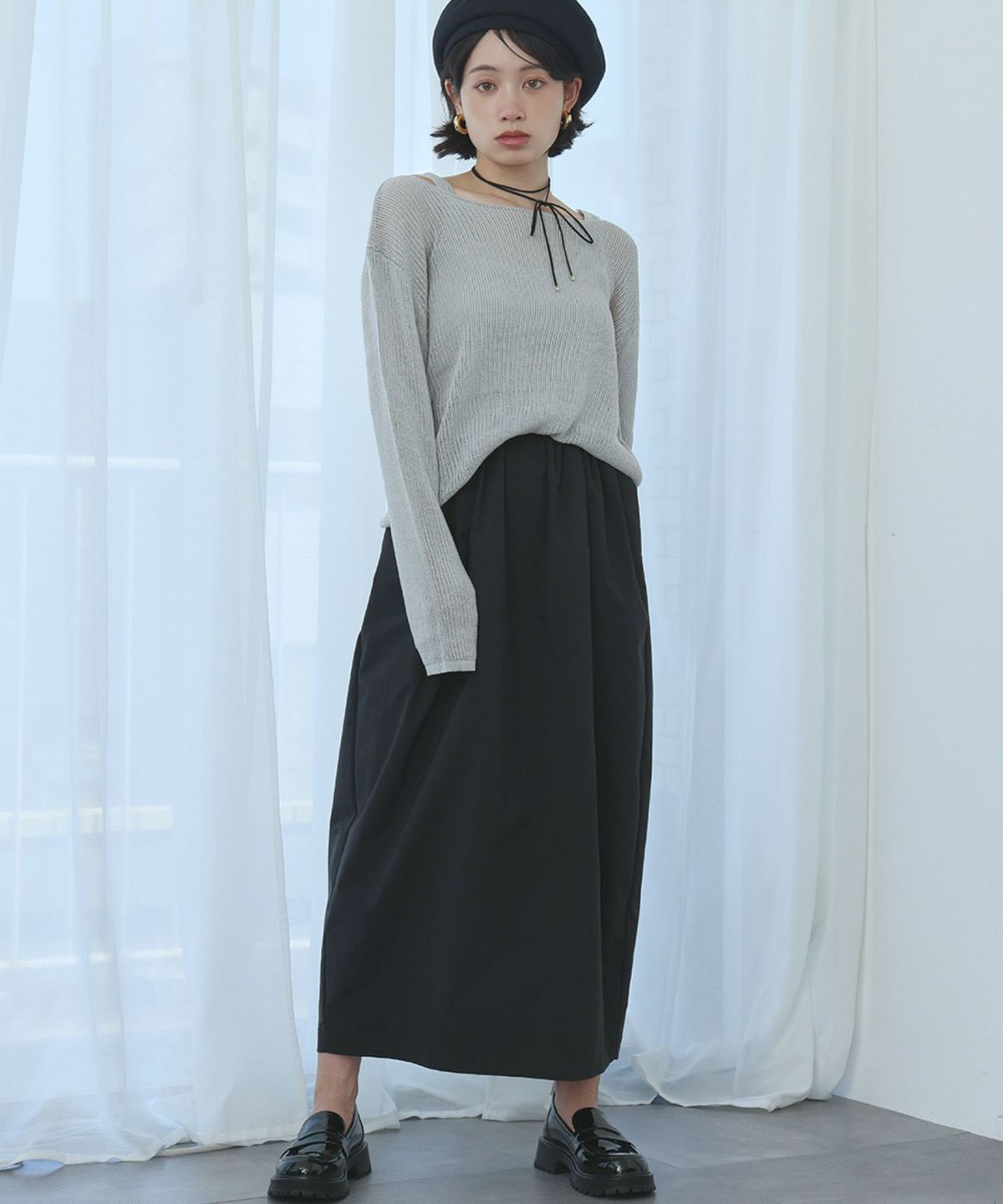 身長：157cm　着用サイズ：FREE　B：82 / W：63 / H：87