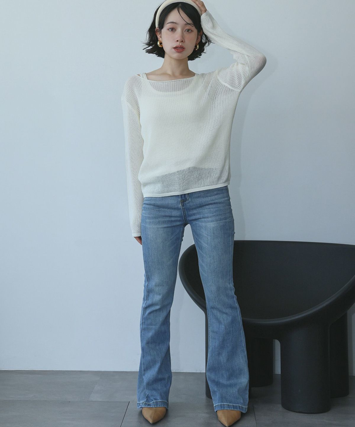 身長：157cm　着用サイズ：FREE　B：82 / W：63 / H：87