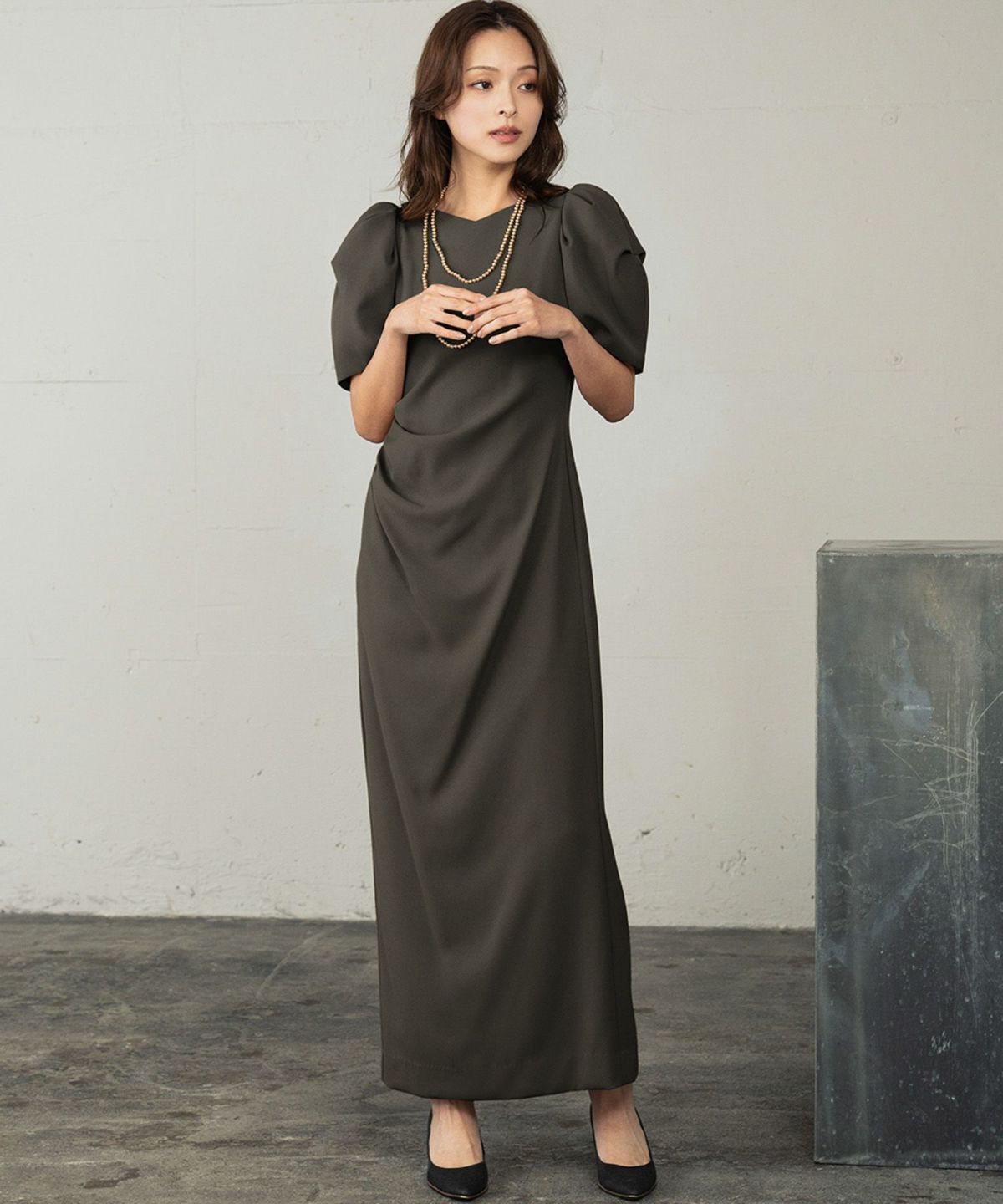 身長：170cm　着用サイズ：Mサイズ　B：86 / W：61 / H：87