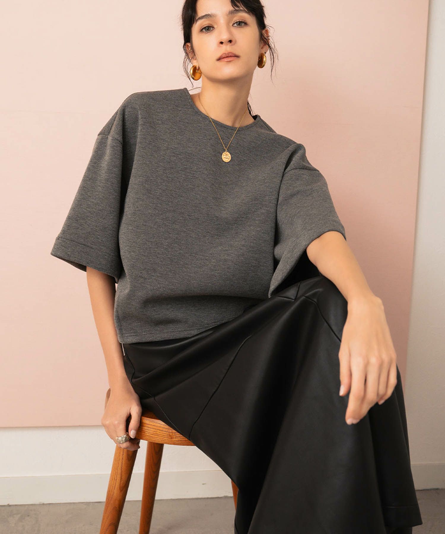 デイリー・カジュアル対応 | VネックボアAラインワンピース